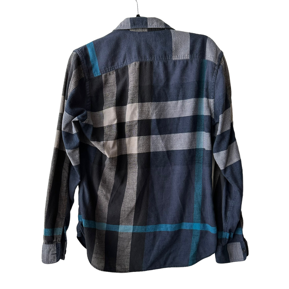Burberry Brit Plaid Flannel Button Down Shirt Blue - Picture 2 of 4